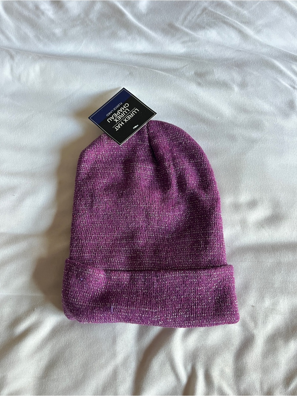 Luxurious Sparkle Knit Beanie - Purple